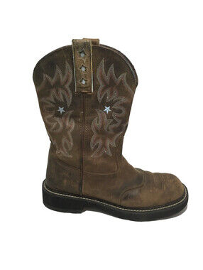 ARIAT Roper Boots Star Womens Sz 8B Western Cowgirl Work Ranch Roper
